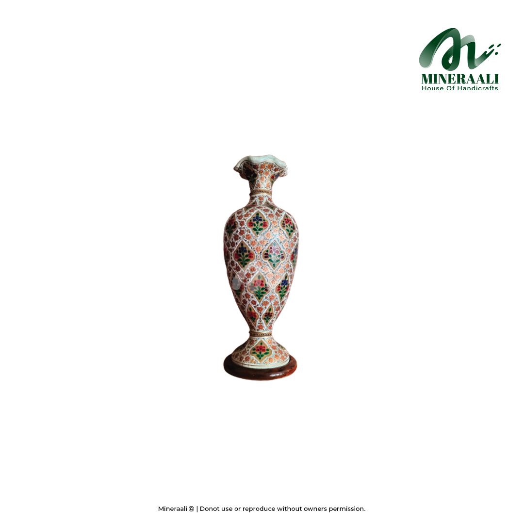 Mineraali | Camel Skin Multi Green Gold Flower Vase Lamp