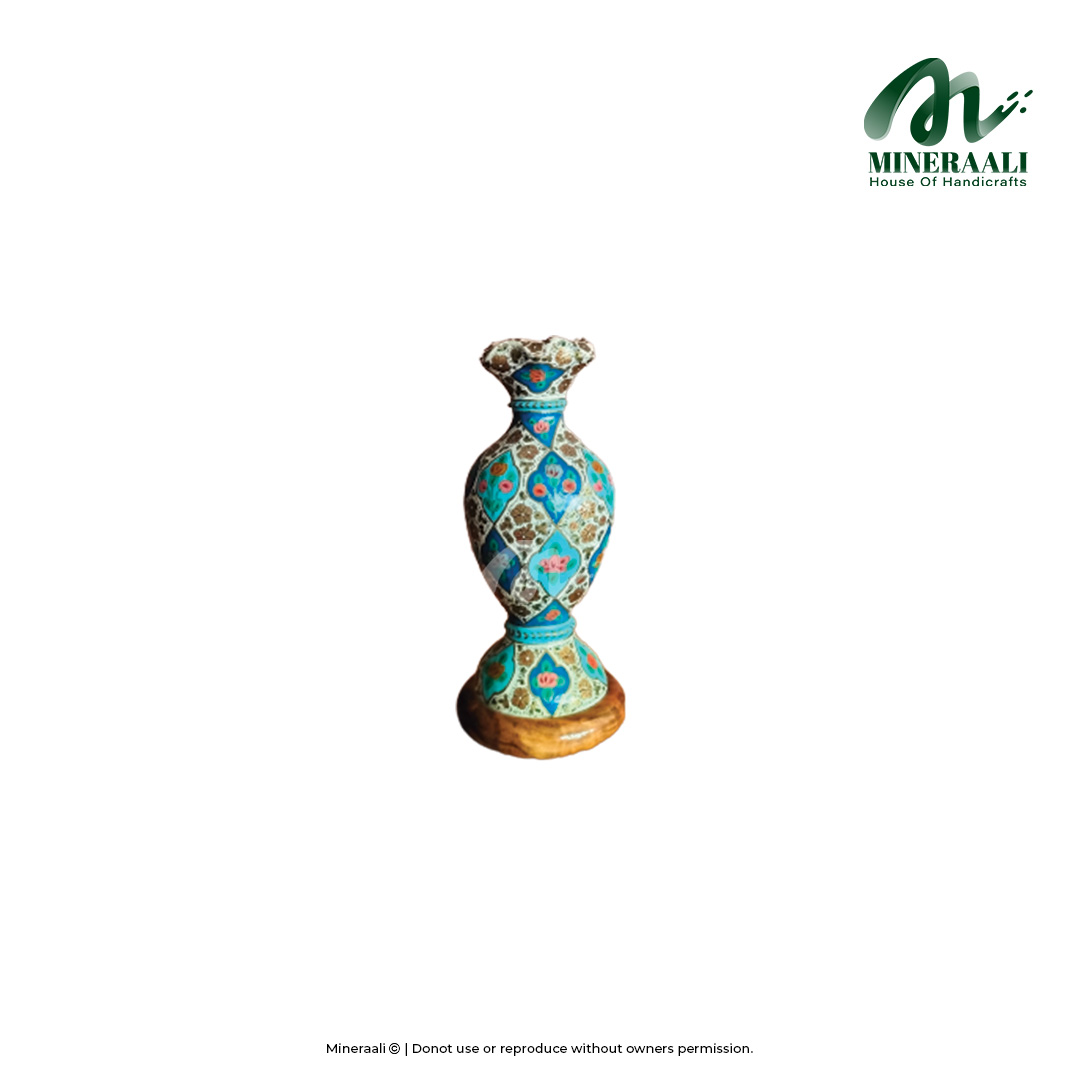 Mineraali | Camel Skin Multi Blue Flower Vase Lamp
