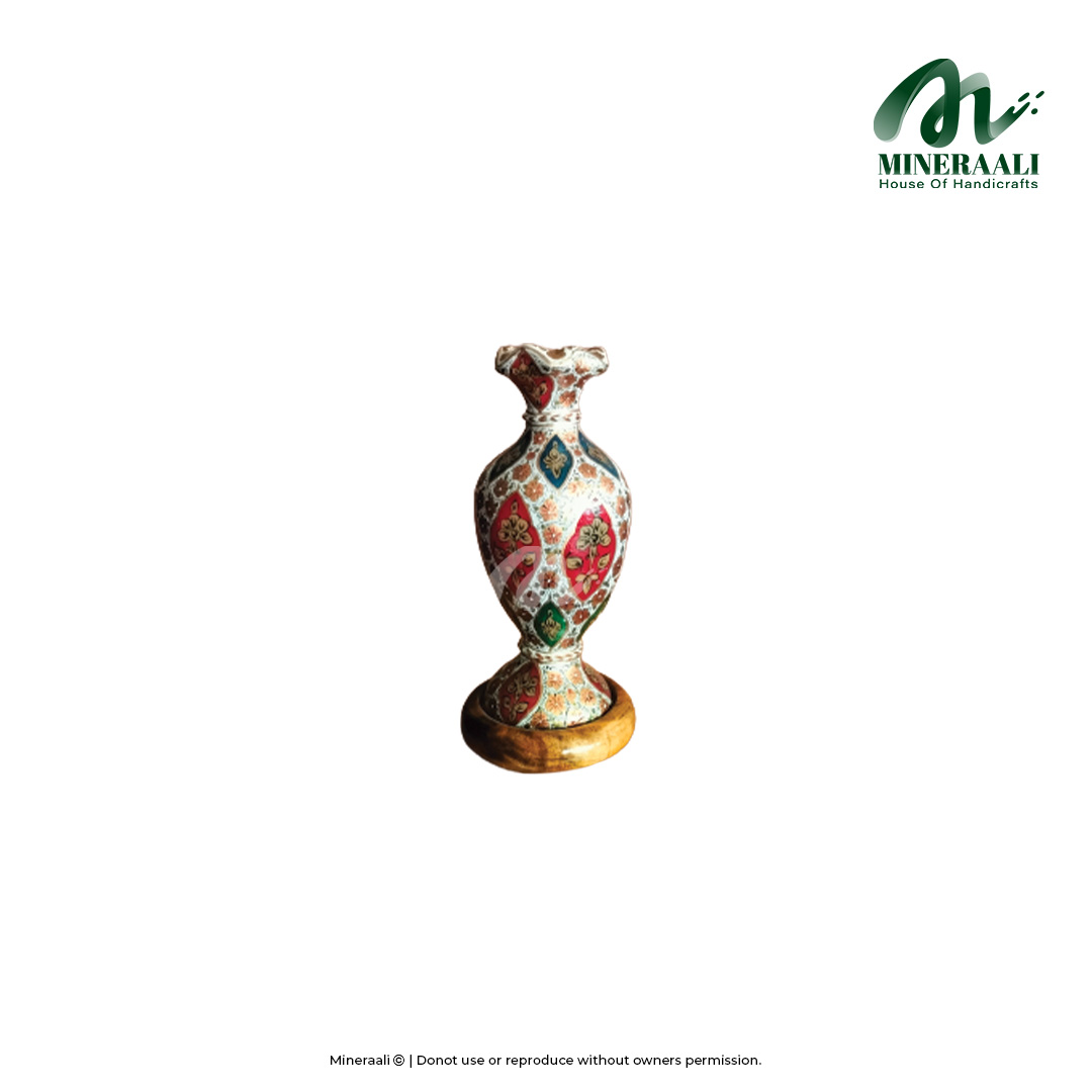 Mineraali | Camel Skin Red Gold Flower Vase Lamp