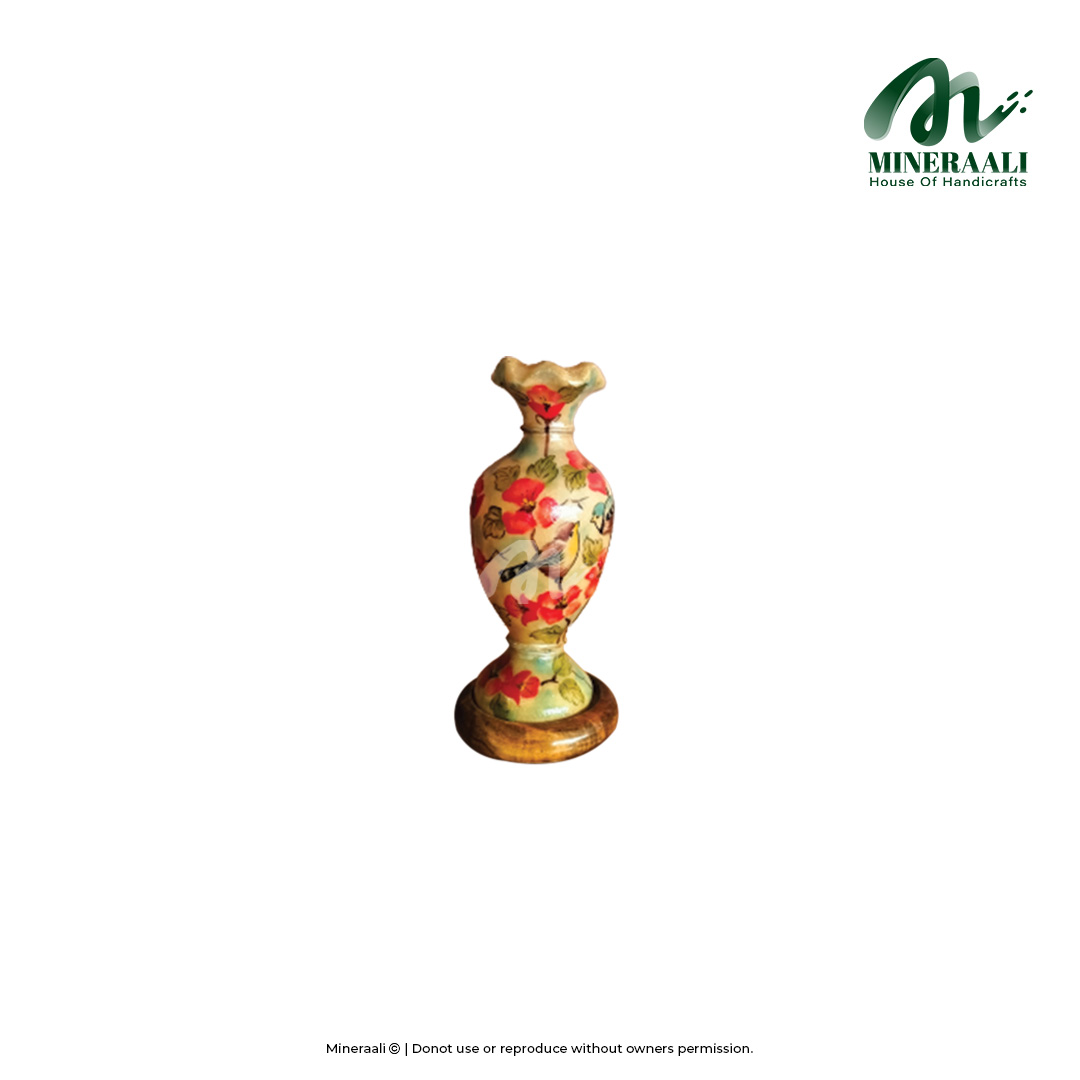 Mineraali | Camel Skin Artistic Sparrow Flower Vase Lamp