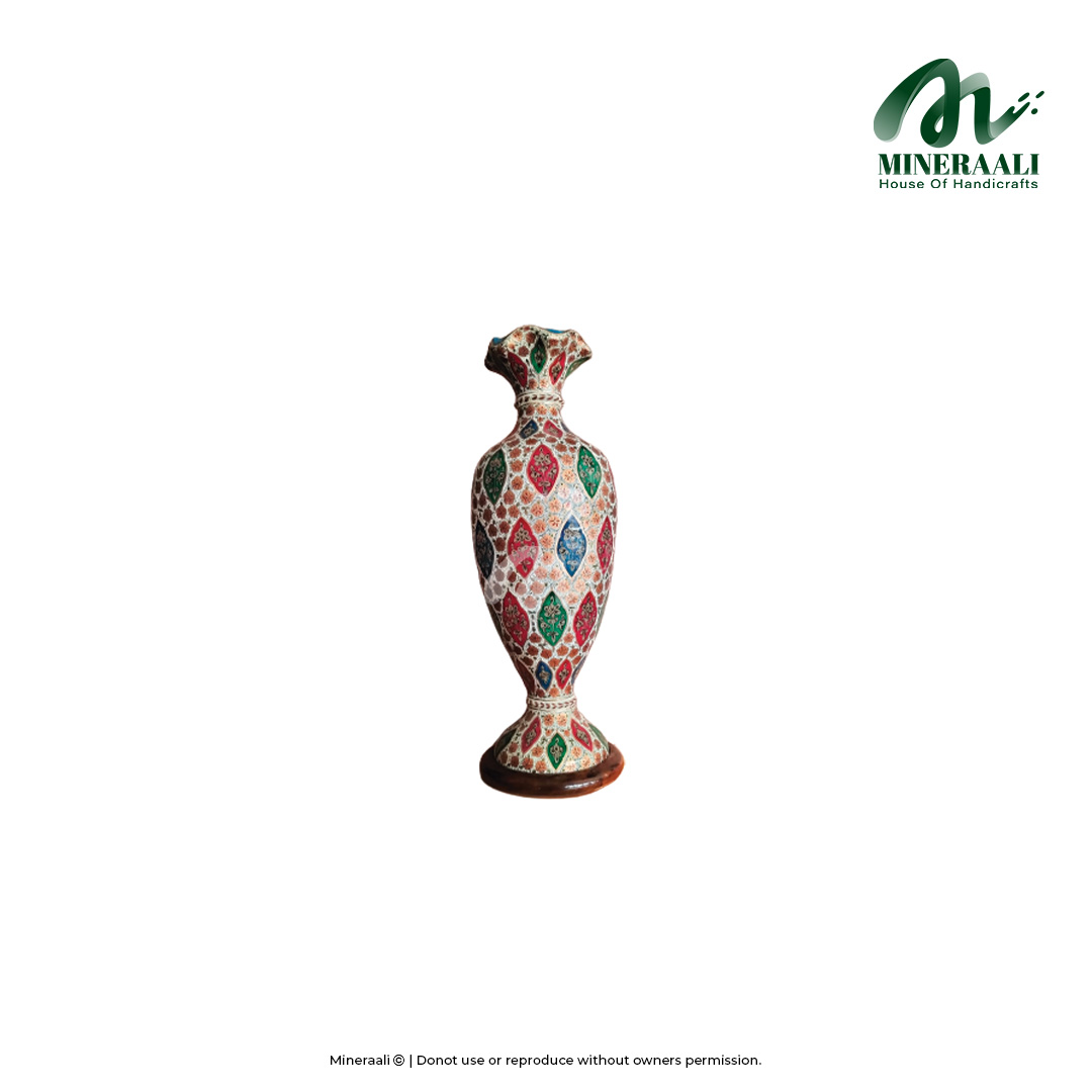Mineraali | Camel Skin Red Green Flower Vase Lamp