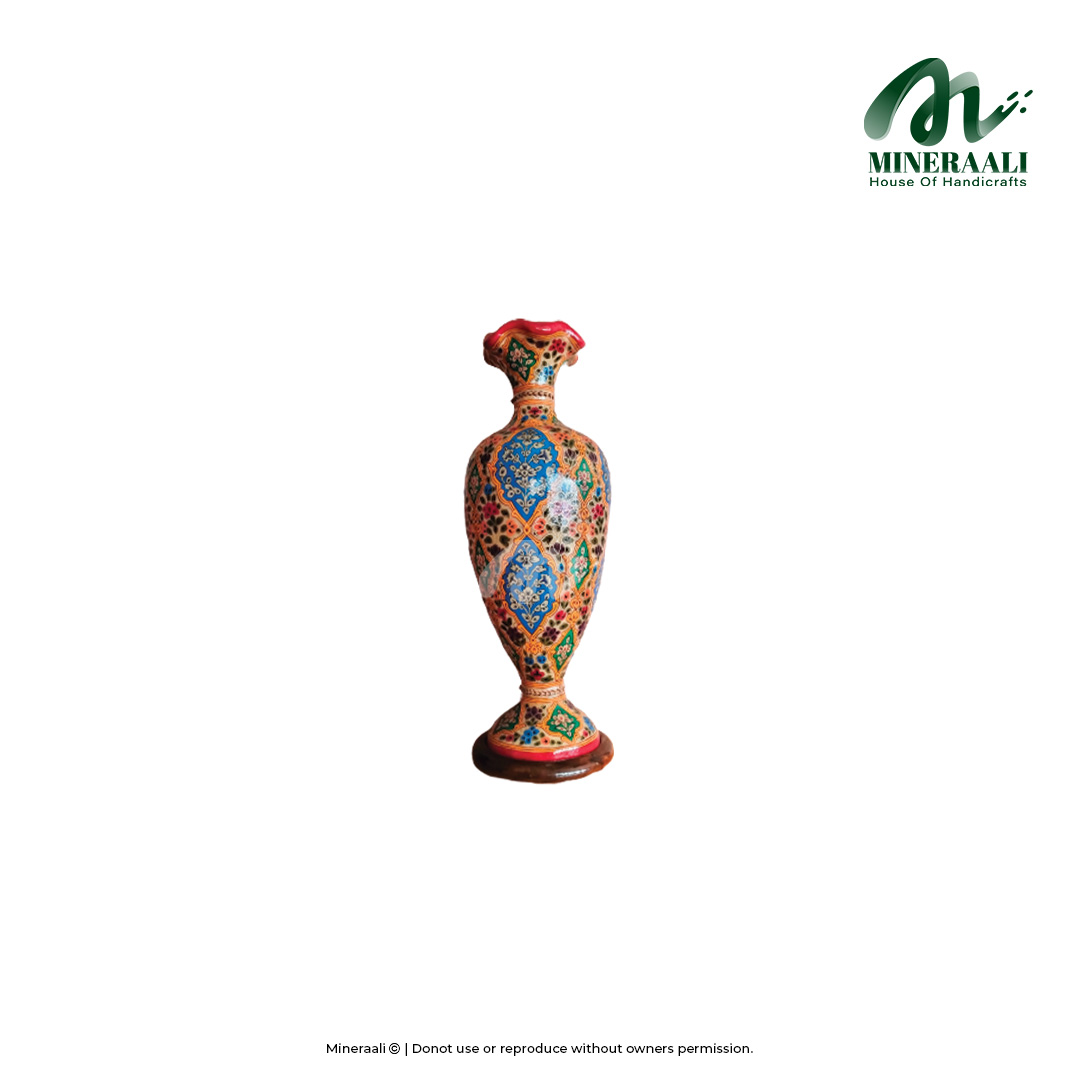 Mineraali | Camel Skin Orange Blue Flower Vase Lamp