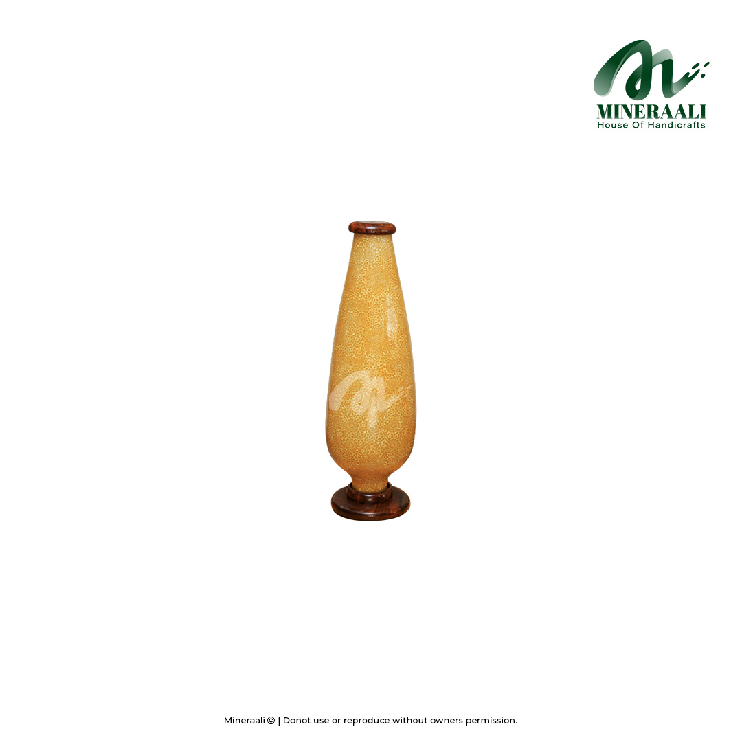 Mineraali | Camel Skin Yellow Pattern Round Bottom Bottle Lamp