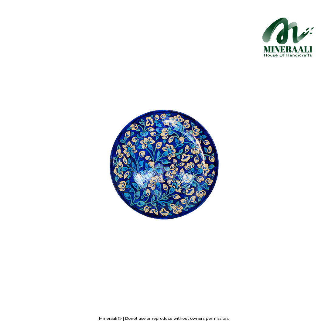 Mineraali | Hand Painted Pottery Royal Blue Plate