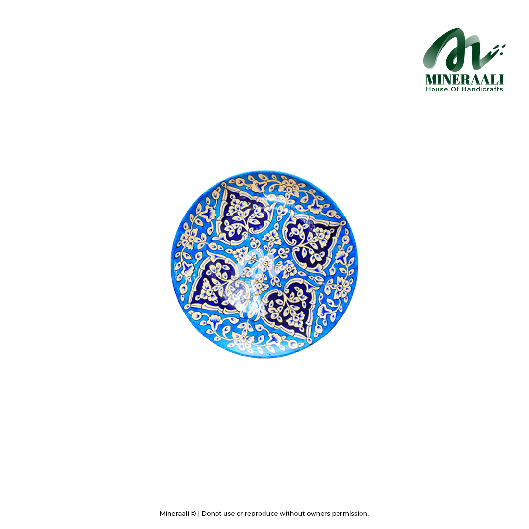 Mineraali | Hand Painted Pottery Unique Blue Pattern Plate