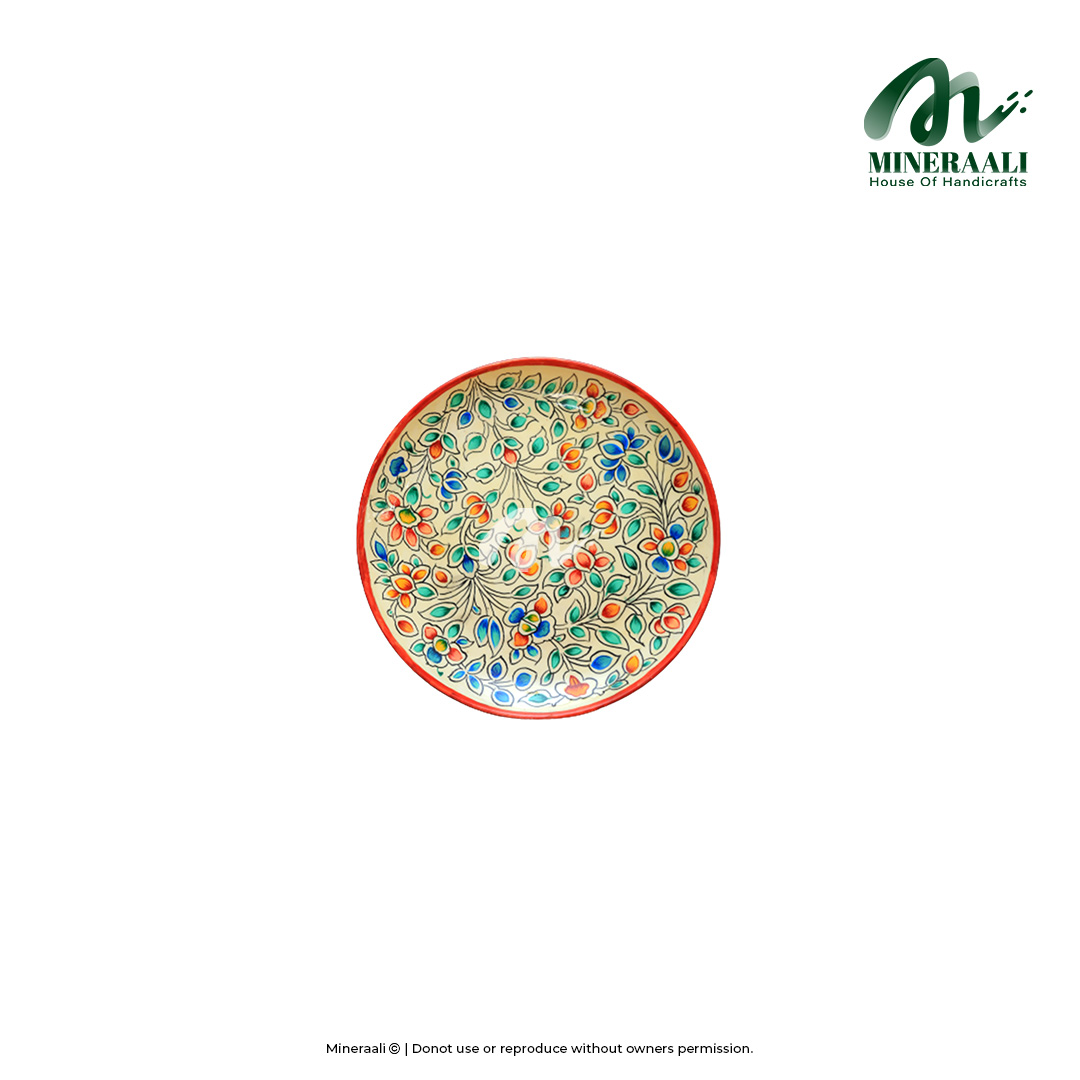 Mineraali | Hand Painted Pottery Floral Multi Color Plate