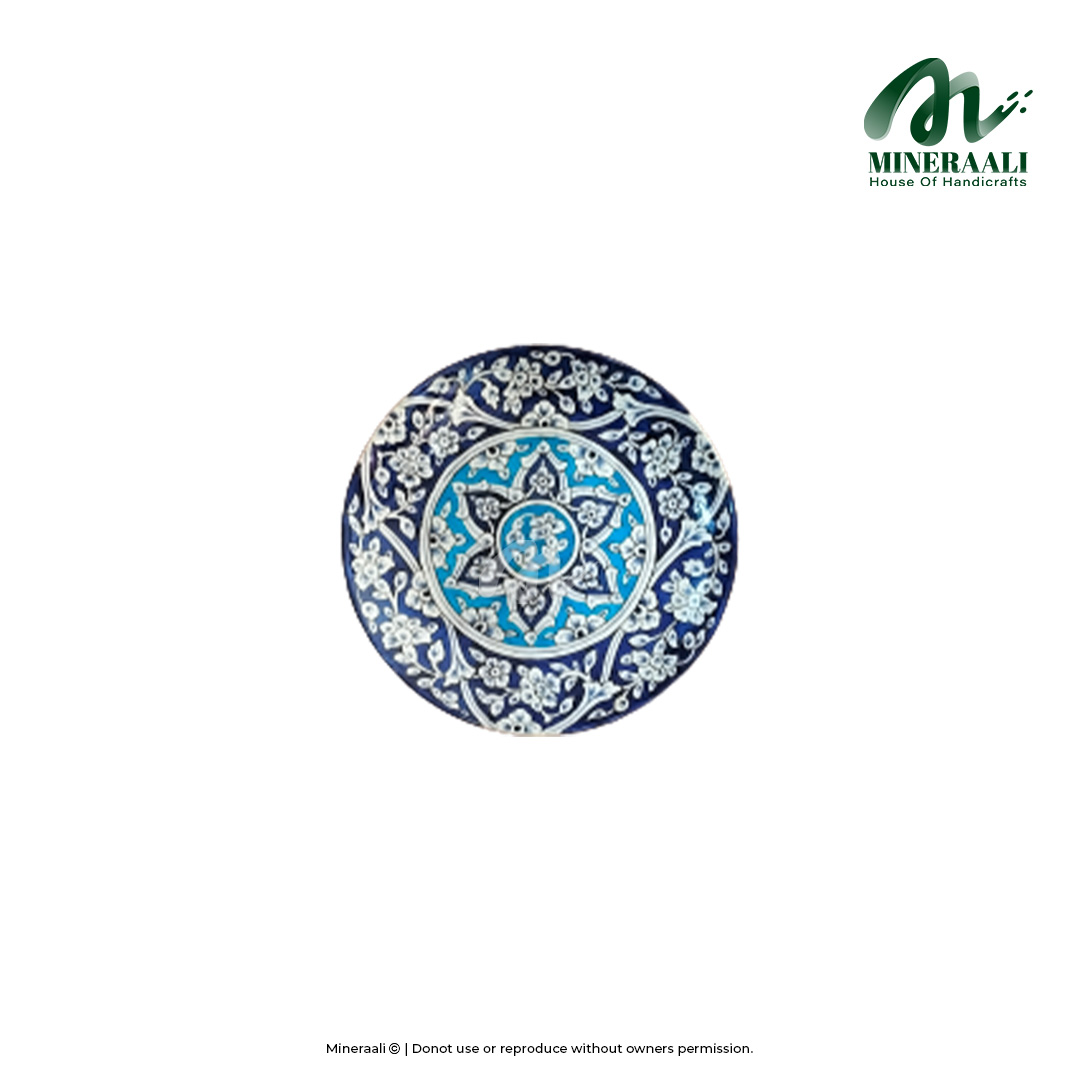 Mineraali | Hand Painted Pottery Artistic Blue Plate