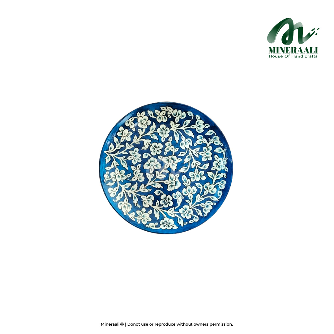 Mineraali | Hand Painted Pottery Blue Pattern Plate