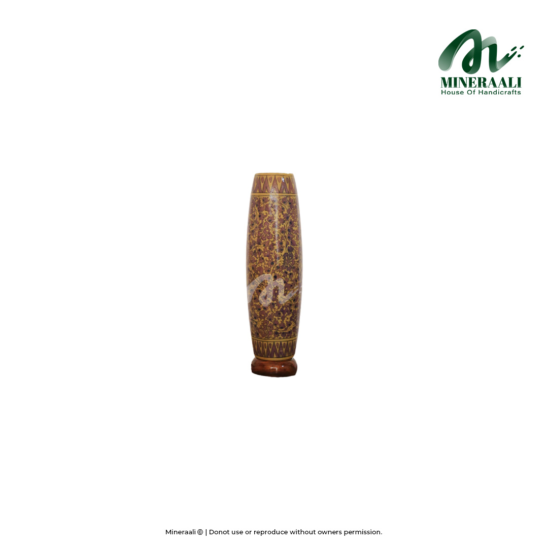 Mineraali | Camel Skin Floral Brown Bottle Lamp