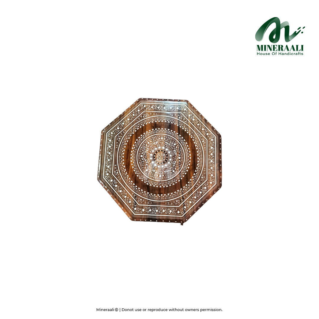 Mineraali | Hand Crafted Hand Painted Wooden Hexagonal Table